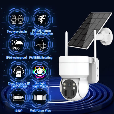 GSM Tuya Sim 카드가 있는 태양광 디지털 CCTV 스마트 PTZ 카메라